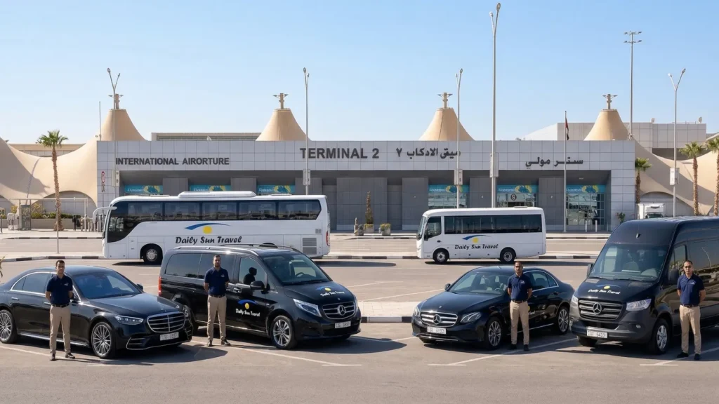 Daily Sun Travel VIP transfers and ground handling fleet in Egypt airports