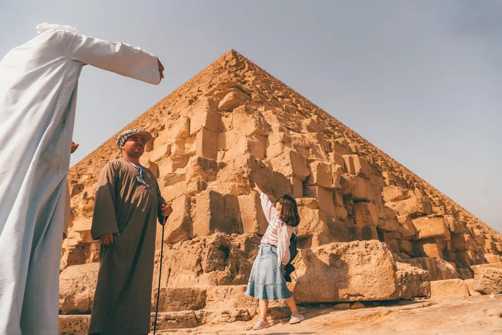 Giza Pyramids visited on the Cairo section of a 2-day tour from Hurghada by plane