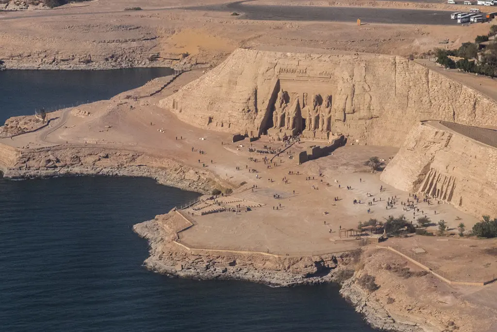 Great Temple of Ramses II at Abu Simbel with colossal seated statues