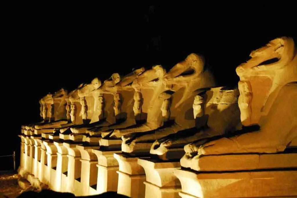 Karnak Sound and Light Show tour from Luxor with illuminated temple columns
