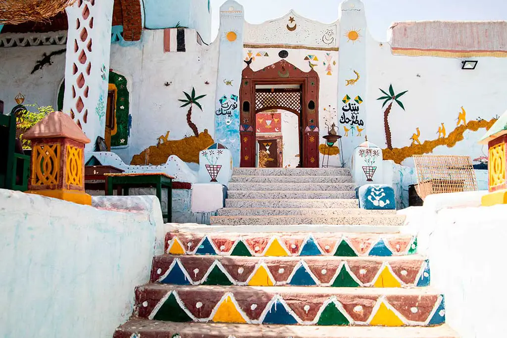 Nubian Village tour from Aswan visiting colorful Gharb Soheil village