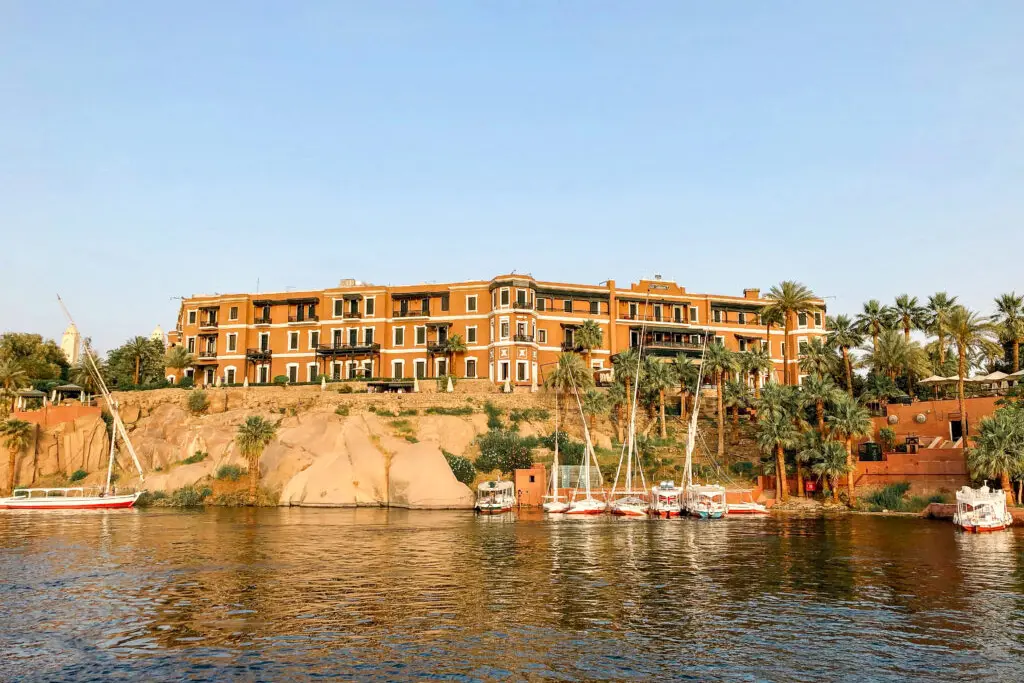 Coffee on the terrace at Old Cataract Hotel during an Aswan sunset tour