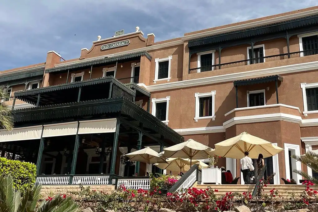 Colonial architecture of the historic Old Cataract Hotel in Aswan