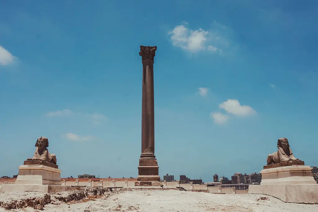 Pompey’s Pillar in Alexandria during Marsa Alam to Cairo and Alexandria tour