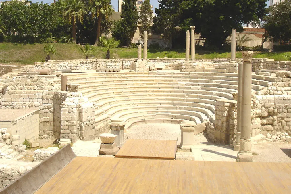 Roman Amphitheatre in Alexandria visited on a private guided day tour