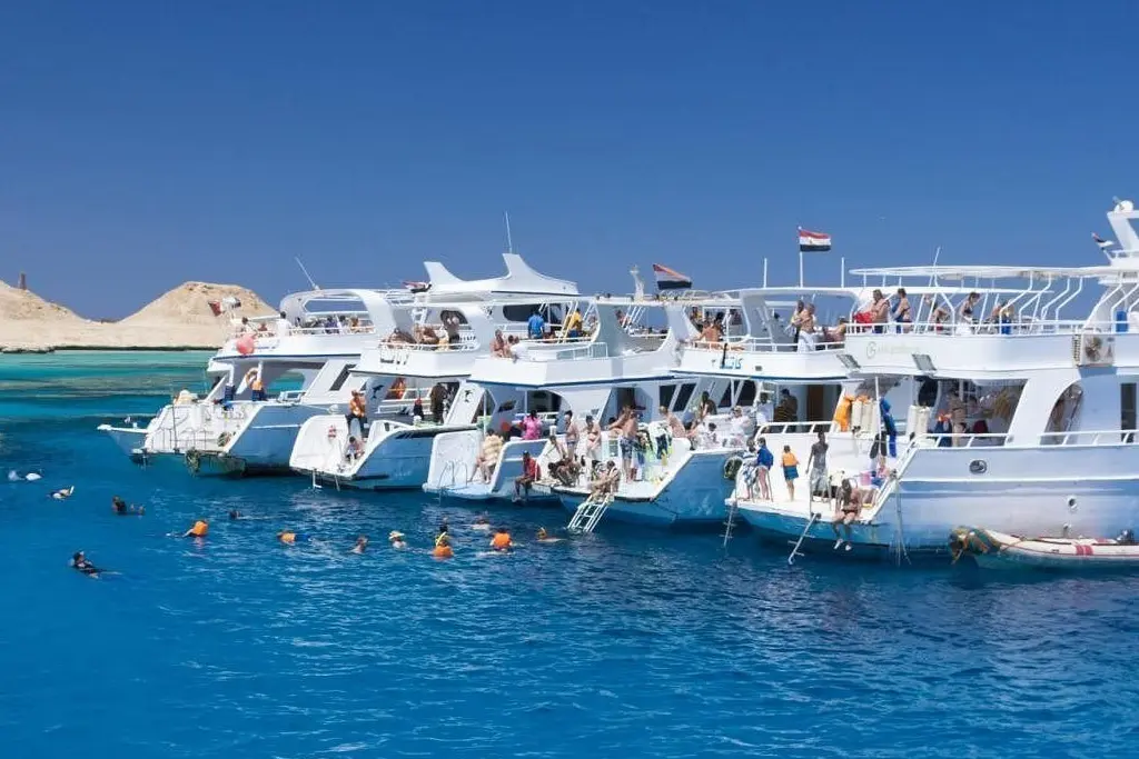 Tiran Island beach during a snorkeling trip from Sharm El Sheikh