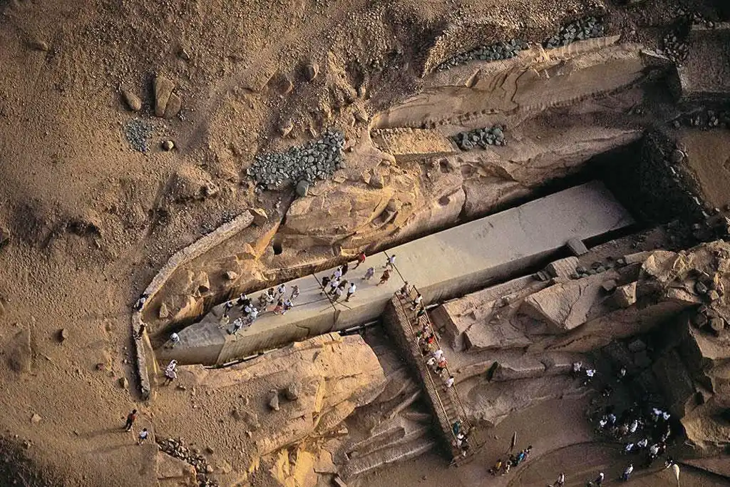 Unfinished Obelisk in the ancient granite quarry of Aswan